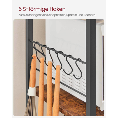 Artikelbild 9 für VASAGLE Küchen-Organizer braun, schwarz 90,0 x 40,0 x 134,0 cm, 1 St., Artikelnummer 262559