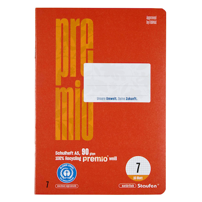 Artikelbild 2 für Staufen® Schulheft Premio Lineatur 7 kariert DIN A5 ohne Rand, 16 Blatt, 1 St., Artikelnummer 453197