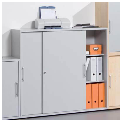 Artikelbild 4 für HAMMERBACHER Schiebetürenschrank, V1753S/5/5/RE lichtgrau 2 Fachböden 120,0 x 40,0 x 110,0 cm, Artikelnummer 978064