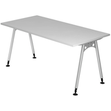 Artikelbild 1 für HAMMERBACHER AS16 höhenverstellbarer Schreibtisch lichtgrau rechteckig, A-Fuß-Gestell silber 160,0 x 80,0 cm, Artikelnummer 963621