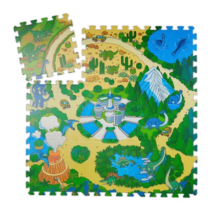 Artikelbild für relaxdays Spielmatte Dinosaurier grün/bunt 90,0 x 90,0 cm, Artikelnummer 441834