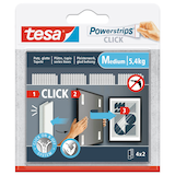 Artikelbild 1 für tesa Powerstrips MEDIUM Click Klebestreifen für max. 5,4 kg, 2,0 x 8,0 cm, 4 St., Artikelnummer 518239