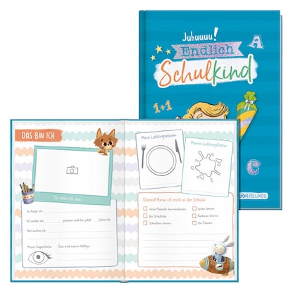 Artikelbild für Häfft® Verlag Freundebuch Endlich Schulkind DIN A5 liniert, blau Hardcover 48 Seiten, 1 St., Artikelnummer 590867