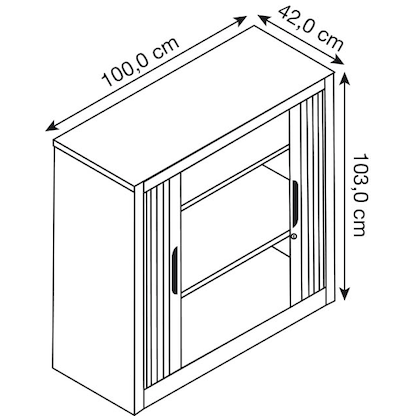 Artikelbild 2 für CP Omnispace Rollladenschrank lichtgrau 2 Fachböden 100,0 x 42,0 x 103,0 cm, Artikelnummer 918052