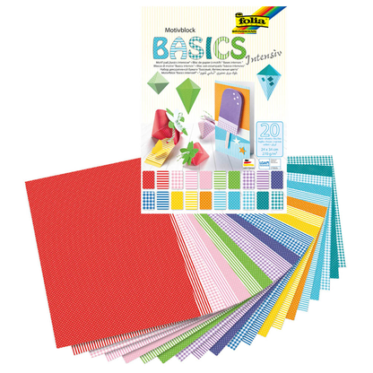Artikelbild für folia Motivblock BASICS INTENSIV farbsortiert 270 g/qm 1 Block, Artikelnummer 557126