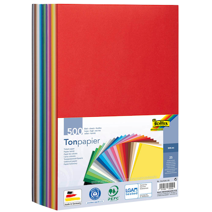 Artikelbild 3 für folia Tonpapier farbsortiert 130 g/qm 500 Blatt, Artikelnummer 132769
