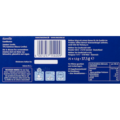 Artikelbild 8 für Meßmer Kamille Tee 25 Portionen, Artikelnummer 140178