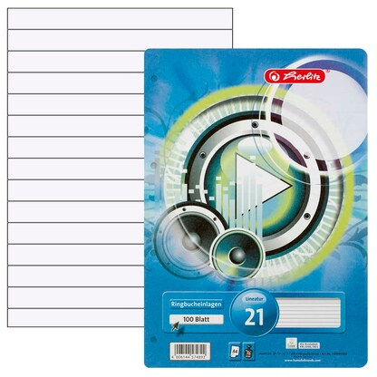 Artikelbild für herlitz Ringbucheinlagen A4 liniert, 100 Blätter, Artikelnummer 793069