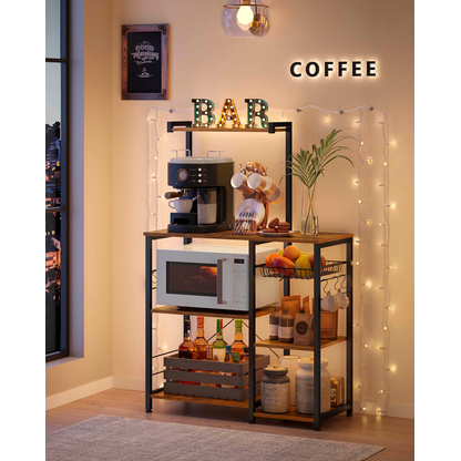 Artikelbild 3 für VASAGLE Küchen-Organizer braun, schwarz 90,0 x 40,0 x 134,0 cm, 1 St., Artikelnummer 262559