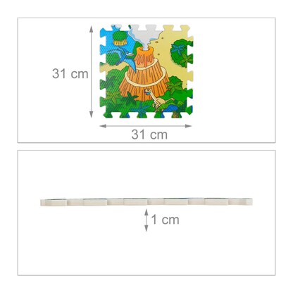 Artikelbild 4 für relaxdays Spielmatte Dinosaurier grün/bunt 90,0 x 90,0 cm, Artikelnummer 441834