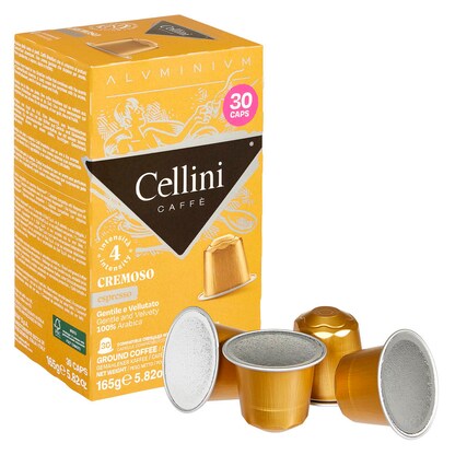 Artikelbild für Cellini ESPRESSO CREMOSO Kaffeekapseln, Arabicabohnen kräftig, 30 Stück, Artikelnummer 720712