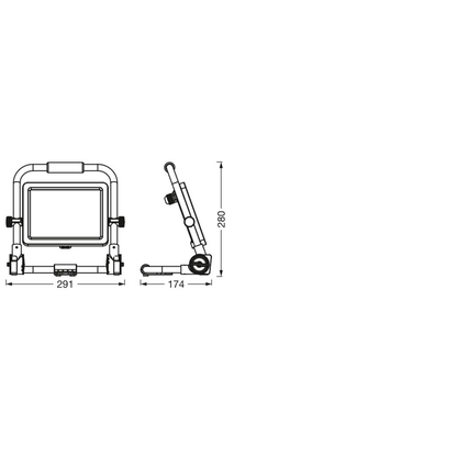 Artikelbild 6 für OSRAM WORKLIGHT VALUE R-STAND LED Außenleuchte schwarz, dunkelgrau 50 W, Artikelnummer 709849