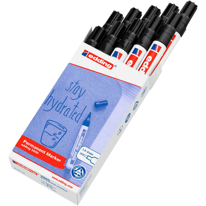 Artikelbild für edding 3000 Permanentmarker schwarz 1,5 - 3,0 mm, 10 St., Artikelnummer 316547