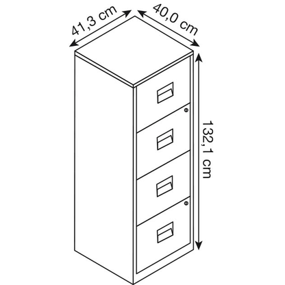 Artikelbild 2 für AKTION: BISLEY Home PFA 4 Hängeregistraturschränke verkehrsweiß 4 Schubladen 41,3 x 40,0 x 132,1 cm, 3 St., Artikelnummer 102808