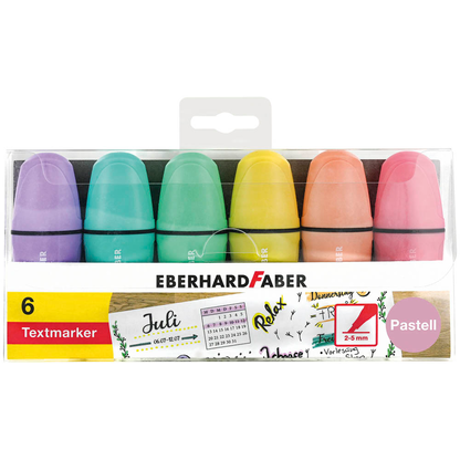 Artikelbild für EBERHARD FABER pastell Mini Textmarker farbsortiert, 6 St., Artikelnummer 749533
