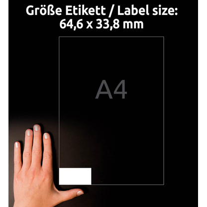 Artikelbild 6 für AVERY Zweckform Etiketten 6172 weiß 64,6 x 33,8 mm, 30 Blatt, Artikelnummer 123216
