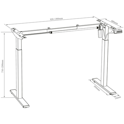 Artikelbild 2 für VCM my office Lona elektrisch höhenverstellbares Schreibtischgestell schwarz rechteckig, T-Fuß-Gestell schwarz 92,0 - 130,0 x 48,0 cm, Artikelnummer 267581