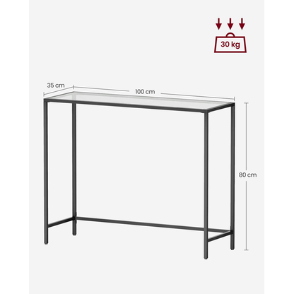 Artikelbild 5 für VASAGLE Konsolentisch rechteckig Glas schwarz 100,0 x 35,0 x 80,0 cm, 1 St., Artikelnummer 289559