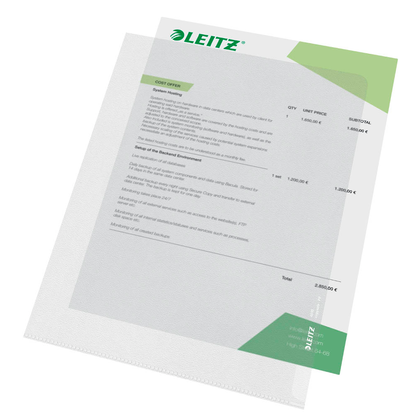 Artikelbild 4 für LEITZ Sichthüllen Standard 4000 DIN A4 transparent genarbt 0,13 mm, 100 St., Artikelnummer 578674