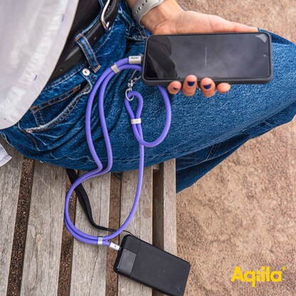 Artikelbild 5 für Aqiila® LANYARD Handykette Ladekabel lila, Kabellänge: 0,3 - 1,5 m, 30 Watt, Artikelnummer 739914