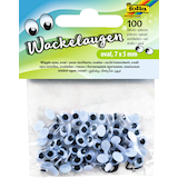 Artikelbild 1 für folia Wackelaugen weiß oval, 100 St., Artikelnummer 963682