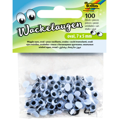 Artikelbild für folia Wackelaugen weiß oval, 100 St., Artikelnummer 963682