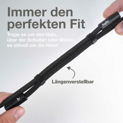 Artikelbild 7 für Aqiila® LANYARD Handykette Ladekabel schwarz, Kabellänge: 0,3 - 1,5 m, 60 Watt, Artikelnummer 739486