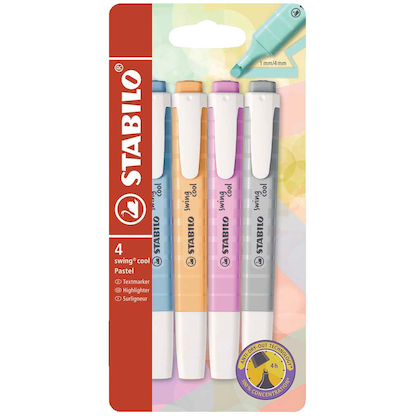 Artikelbild für STABILO swing cool Pastel Textmarker farbsortiert, 4 St., Artikelnummer 967352