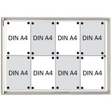 Artikelbild 1 für FRANKEN Schaukasten X-tra!Line silber 8x DIN A4 96,0 x 3,0 x 68,0 cm, 1 St., Artikelnummer 534060
