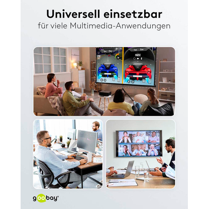 Artikelbild 8 für goobay DisplayPort 1.2/HDMI 2.0 Kabel 2,0 m grau, schwarz, 1 St., Artikelnummer 345171