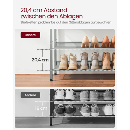 Artikelbild 9 für VASAGLE Schuhregal silber, schwarz 75,0 x 28,0 x 93,0 cm, 1 St., Artikelnummer 261147