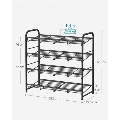 Artikelbild 3 für SONGMICS Schuhregal schwarz 68,5 x 27,5 x 65,0 cm, 1 St., Artikelnummer 760149