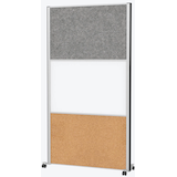 Artikelbild 1 für MAUL Akustik-Trennwand MAULconnecto 9651195, braun, dunkelgrau, weiß 100,0 x 182,0 cm mit Rollen, 1 St., Artikelnummer 156788