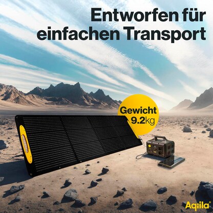 Artikelbild 7 für Aqiila® Sunbird P200 Lade-Solarpanel schwarz, Kabellänge: 3,0 m, 200 W, Artikelnummer 533939