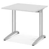 Artikelbild 1 für HAMMERBACHER Altus Schreibtisch lichtgrau quadratisch, C-Fuß-Gestell silber 80,0 x 80,0 cm, Artikelnummer 203422