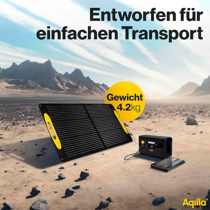 Artikelbild 9 für Aqiila® Sunbird P100 Lade-Solarpanel schwarz, Kabellänge: 3,0 m, 100 W, Artikelnummer 533949