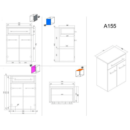 Artikelbild 2 für POSSEIK Bad-Hängeschrank LEVANA XL eiche gold 53,0 x 36,6 x 70,5 cm, Artikelnummer 668016
