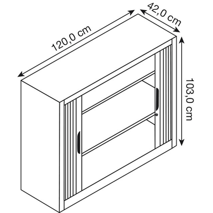 Artikelbild 2 für CP Omnispace Rollladenschrank lichtgrau 2 Fachböden 120,0 x 42,0 x 103,0 cm, Artikelnummer 918078