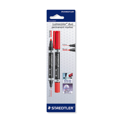 Artikelbild 3 für STAEDTLER Lumocolor duo Permanentmarker rot 0,6 - 1,5 mm, 10 St., Artikelnummer 136416