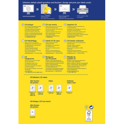 Artikelbild 4 für AVERY Zweckform CD-Einleger C32250-25 weiß, 25 Sätze, Artikelnummer 955971