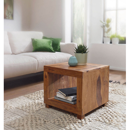 Artikelbild 3 für WOHNLING Couchtisch quadratisch Massivholz sheesham 50,0 x 50,0 x 45,0 cm, 1 St., Artikelnummer 904488