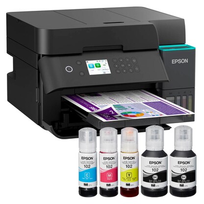 Artikelbild für AKTION: EPSON EcoTank ET-3950 3 in 1 Tintenstrahl-Multifunktionsdrucker schwarz mit 60 Euro CashBack, Artikelnummer 683229