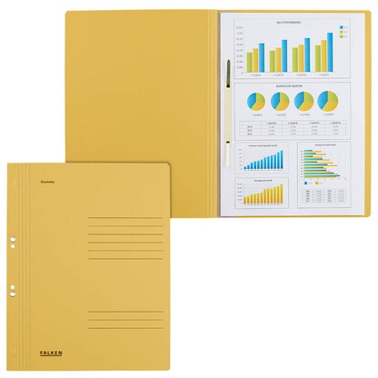 Artikelbild für FALKEN Ösenhefter Karton gelb DIN A4, 50 St., Artikelnummer 950028