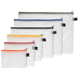 Artikelbild 1 für FolderSys Reißverschlussbeutel je 1x A6, B6, A5, B5, A4, B4 transparent/farbsortiert 0,15 mm, 6 St., Artikelnummer 641860