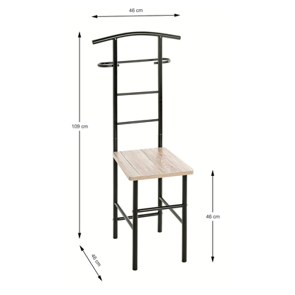 Artikelbild 3 für HAKU Möbel Herrendiener 81550 eiche Metall 46,0 x 109,0 cm, Artikelnummer 192538