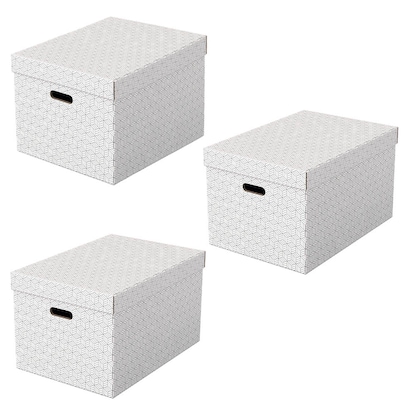 Artikelbild für Esselte Home Aufbewahrungsboxen 50,0 l weiß 35,5 x 51,0 x 30,5 cm, 3 St., Artikelnummer 652307