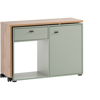 Artikelbild 5 für MÖBELPARTNER Tiny Working Schreibtisch pastellgrün, eiche rechteckig, Wangen-Gestell grün 104,6 x 39,0 cm, Artikelnummer 888187