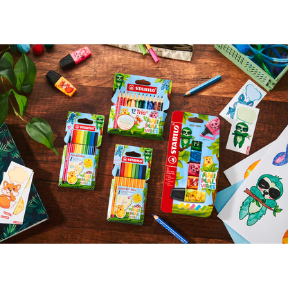 Artikelbild 9 für STABILO Trio® dick, kurz Animal Vibes Buntstifte farbsortiert, 12 St., Artikelnummer 739439