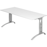 Artikelbild 1 für HAMMERBACHER FS19 höhenverstellbarer Schreibtisch weiß rechteckig, C-Fuß-Gestell silber 180,0 x 80,0 cm, Artikelnummer 863643