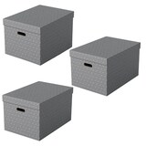 Artikelbild 1 für Esselte Home Aufbewahrungsboxen 50,0 l grau 35,5 x 51,0 x 30,5 cm, 3 St., Artikelnummer 652311